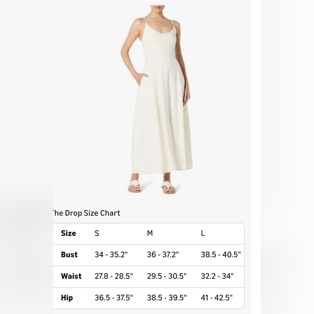 The Drop Womens Luna Scoop Neck Linen Maxi Dress Sz L - Picture 4 of 4